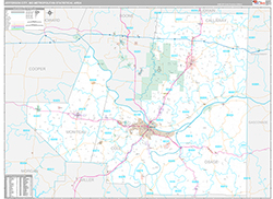 Jefferson City Metro Area Wall Map Premium Style 2026